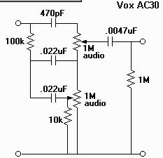 Vox AC30 tonestack circuit