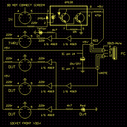 MIDI box circuit